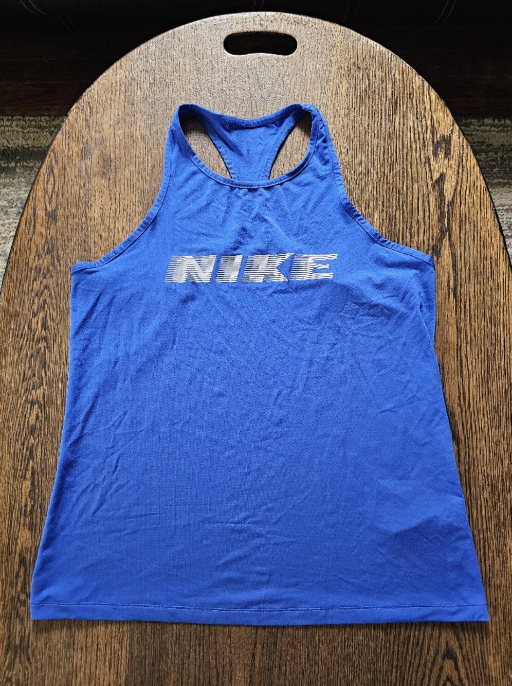 Nike Pro Dri-Fit Blue Racerback Tank with White Logo Size Womens Large